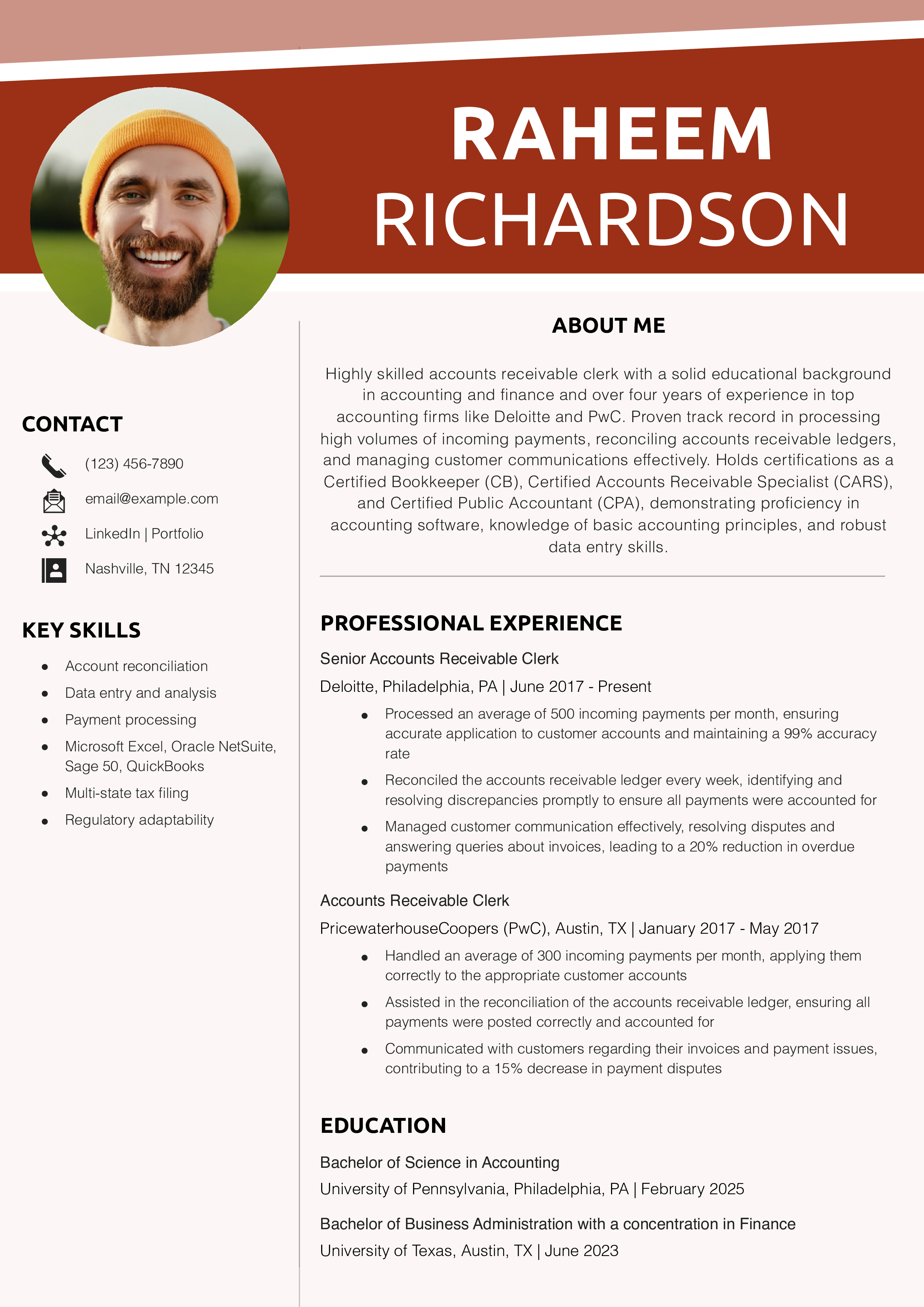 Accounts Receivable Clerk Resume Templates®168极速赛车体彩官方网站