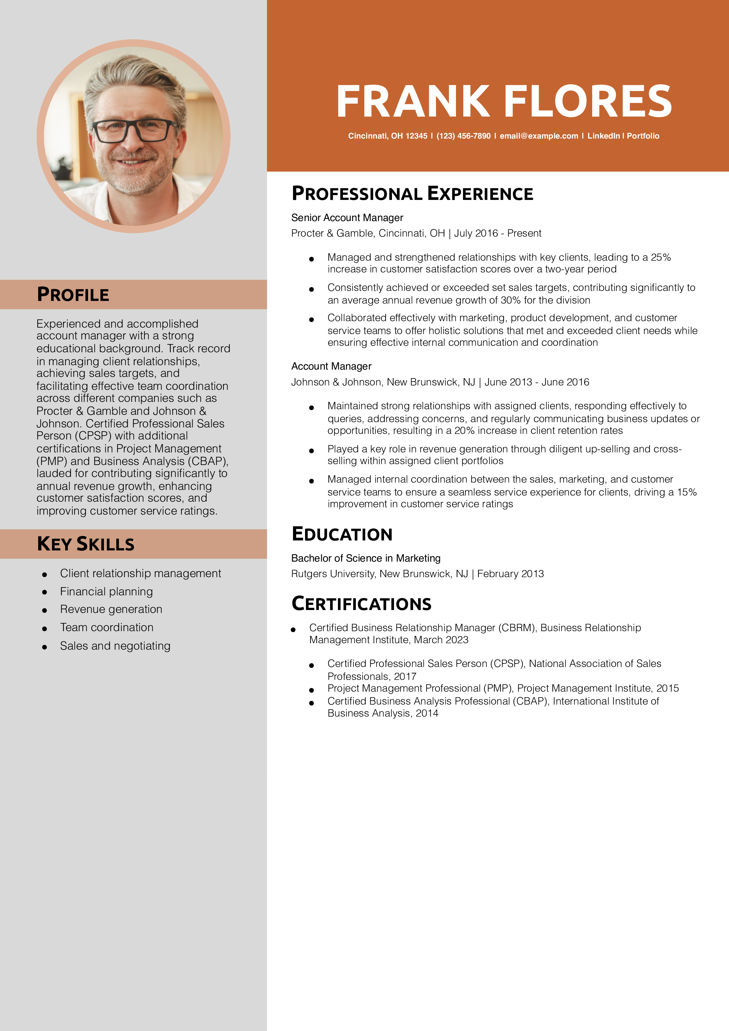 Mid-level Account Manager Resume Templates®168极速赛车体彩官方网站