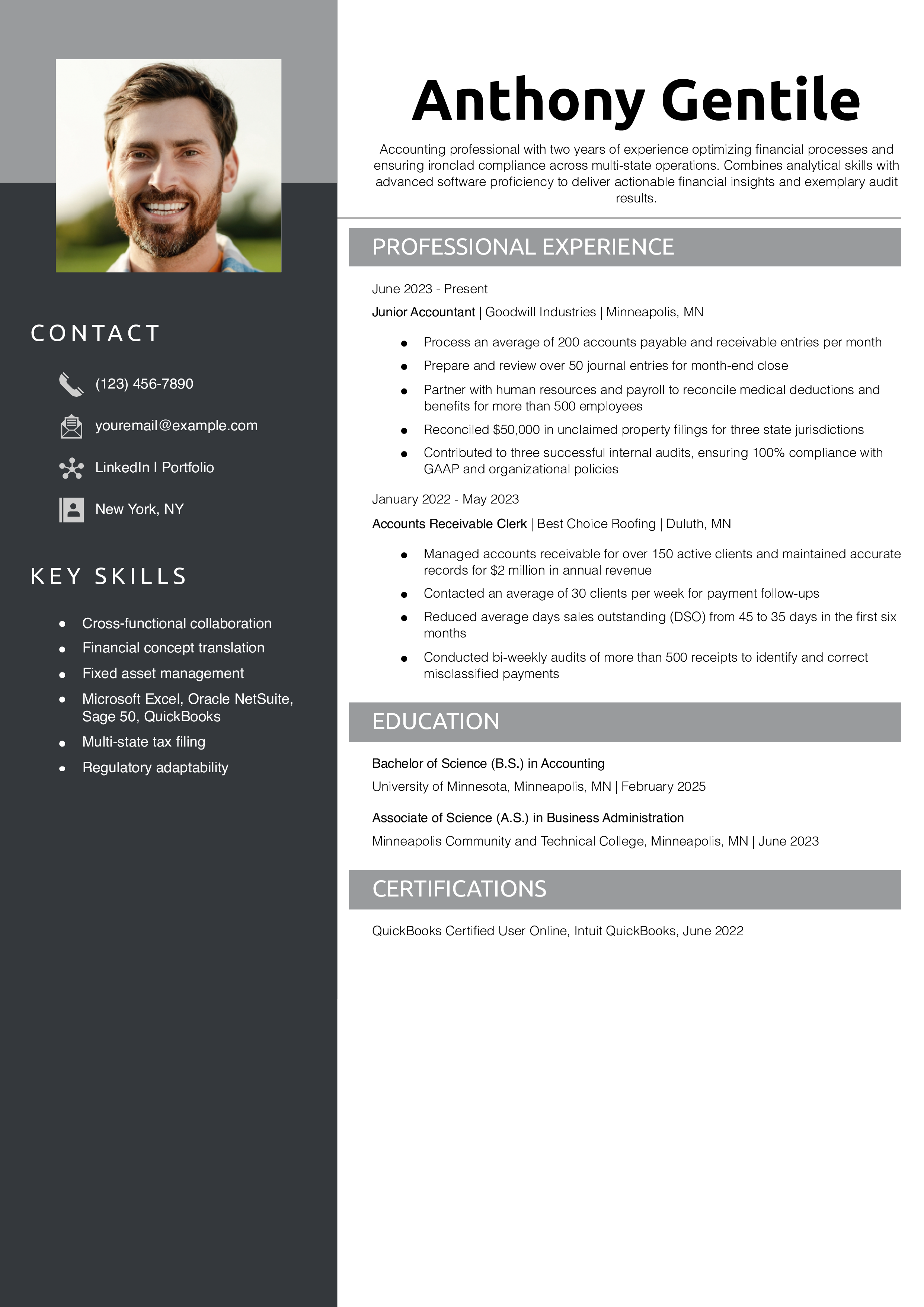 Entry-level Accountant Resume Templates®168极速赛车体彩官方网站